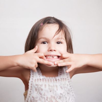 Little girl making a funny face