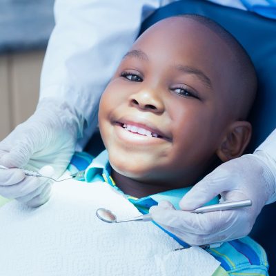 Smiling dental patient